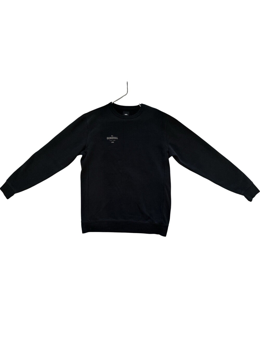 Vans Men’s M Black Crew Neck Pullover Fleece Cotton Blend Graphic Logo